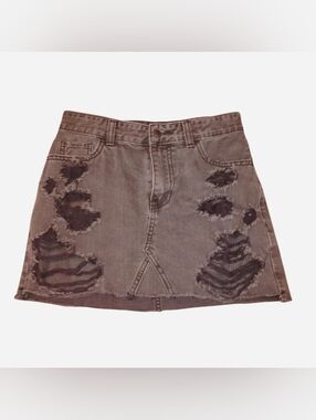 Hollister High-Rise Distressed Black Denim Mini Skirt - Size 3 / W26